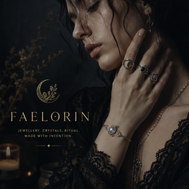 Faelorin - A beautiful Wiccan woman Faelorin - A beautiful Wiccan woman in a striking emotive image that is quite dark and mysterious